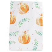 Herfst Waterverf Pumpkins & Green Laurels Medium Cadeauzakje (Achterkant)