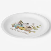 Herfst Waterverf Pumpkins Happy Halloween Party Na Papieren Bordje (Gekanteld)