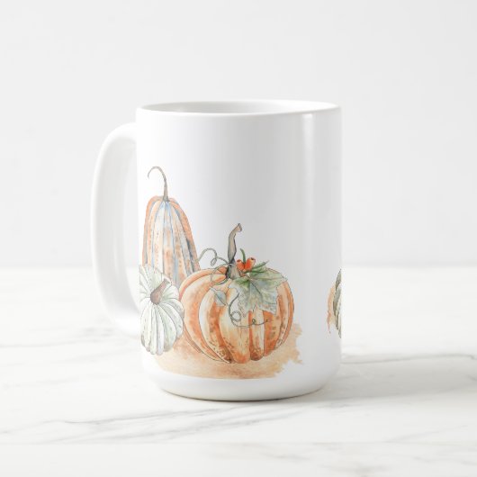 Herfst Waterverf Pumpkins Koffiemok (Voorkant links)