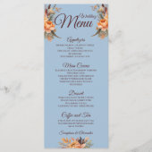 Herfst Waterverf Rustiek Bloemen Bruiloft Menu (Voorkant)