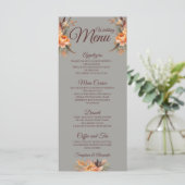 Herfst Waterverf Rustiek Bloemen Bruiloft Menu (Staand voorkant)