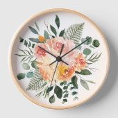 Herfst Waterverf Rustiek Roze Perzik Bloemboeket (Voorkant)