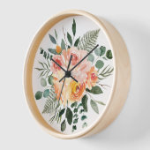 Herfst Waterverf Rustiek Roze Perzik Bloemboeket (Hoek)