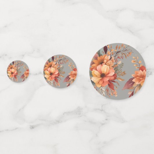 Herfst Waterverf Rustieke Bloemen Bruiloft Tafel Confetti (Achterkanten)