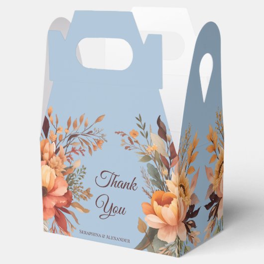 Herfst Waterverf rustieke bloemen dank u bruiloft Bedankdoosjes (Geopend)