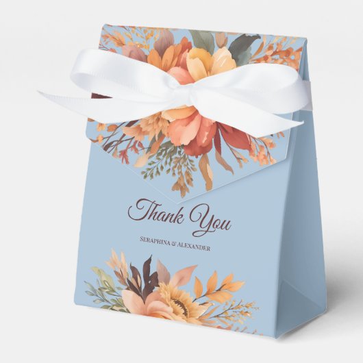 Herfst Waterverf rustieke bloemen dank u bruiloft Bedankdoosjes (Voorkant Zijde)
