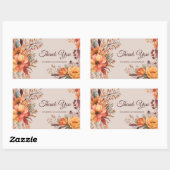Herfst Waterverf rustieke bloemen dank u bruiloft Rechthoekige Sticker (Vel)