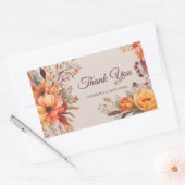 Herfst Waterverf rustieke bloemen dank u bruiloft Rechthoekige Sticker (Envelop)