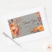 Herfst Waterverf rustieke bloemen dank u bruiloft Rechthoekige Sticker (Envelop)