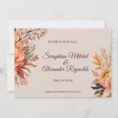 Herfst Waterverf Rustieke Bloemen Save the Date Kaart (Achterkant)