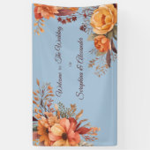 Herfst Waterverf rustieke bloemen welkom bruiloft Spandoek (Verticaal)