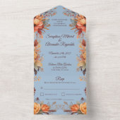Herfst Waterverf rustieke bloemenbruiloft All In One Uitnodiging (Binnen)