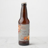 Herfst Waterverf rustieke bloemenbruiloft Bier Etiket (Voorkant)
