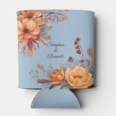 Herfst Waterverf rustieke bloemenbruiloft Blikjeskoeler (Achterkant)