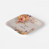 Herfst Waterverf rustieke bloemenbruiloft Papieren Bordje (Gebogen)