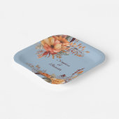 Herfst Waterverf rustieke bloemenbruiloft Papieren Bordje (Gebogen)