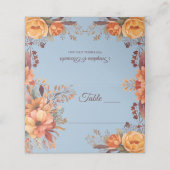 Herfst Waterverf rustieke bloemenbruiloft Plaatskaartje (Buitenkant ongevouwen)