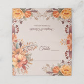 Herfst Waterverf rustieke bloemenbruiloft Plaatskaartje (Buitenkant ongevouwen)