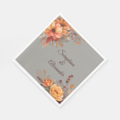 Herfst Waterverf rustieke bloemenbruiloft Servet (Hoek)