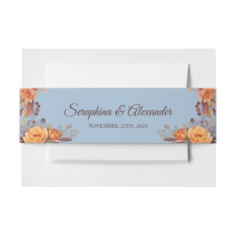 Herfst Waterverf rustieke bloemenbruiloft Uitnodigingen Wikkel