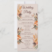 Herfst Waterverf rustieke bloemrijke bruiloft prog Kaart (Achterkant)