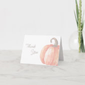 Herfst Waterverf Sinaasappel Pompoen Baby shower Bedankkaart (Voorkant)