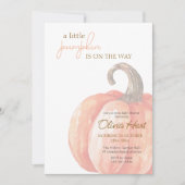 Herfst Waterverf Sinaasappel Pompoen Baby shower Kaart (Voorkant)