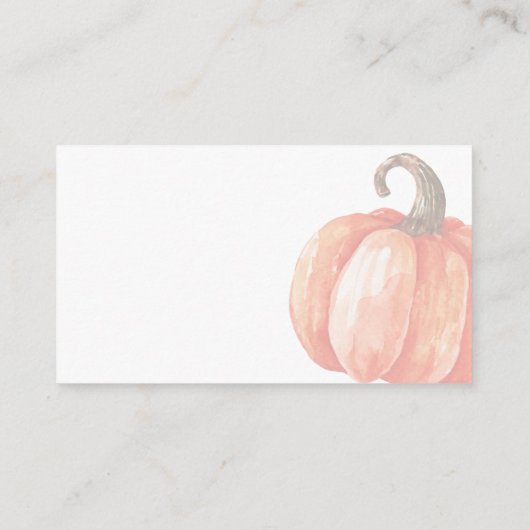 Herfst Waterverf Sinaasappel Pompoen Luier Raffle Informatiekaartje (Achterkant)