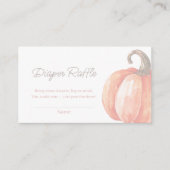 Herfst Waterverf Sinaasappel Pompoen Luier Raffle Informatiekaartje (Voorkant)