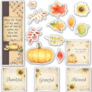 Herfst Waterverf Stickers