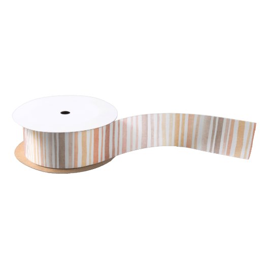 Herfst Waterverf Stripe Satin Ribbon Satijnen Lint (Spoel)