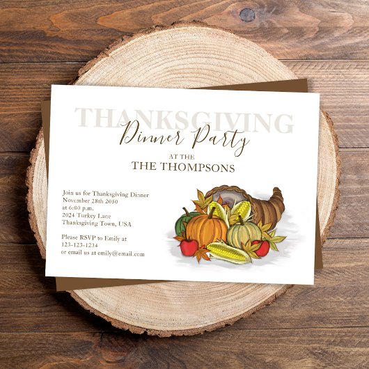 Herfst Waterverf Thanksgiving Diner Custom Kaart