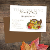 Herfst Waterverf Thanksgiving Diner Custom Kaart