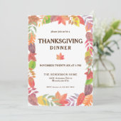 Herfst Waterverf  Thanksgiving Kaart (Staand voorkant)