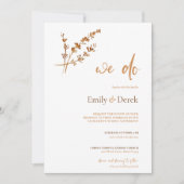 Herfst Waterverf verbrand Sinaasappel bruiloft Kaart (Voorkant)