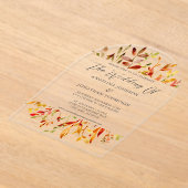 Herfst Waterverf verlaat chique herfst bruiloft Acryl Uitnodigingen (Laagn)