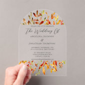 Herfst Waterverf verlaat chique herfst bruiloft Acryl Uitnodigingen (Insitu (Draagbaar))