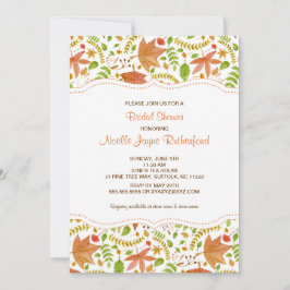 Herfst Waterverf verlaat een bruid of baby shower Kaart