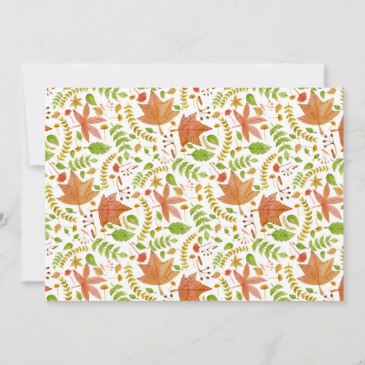 Herfst Waterverf verlaat een bruid of baby shower Kaart (Achterkant)