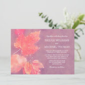 Herfst Waterverf verlaat huwelijksuitnodigingen Kaart (Staand voorkant)