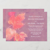 Herfst Waterverf verlaat huwelijksuitnodigingen Kaart (Voorkant / Achterkant)