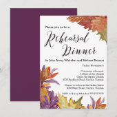 Herfst Waterverf verlaat repetitie diner Kaart (Voorkant / Achterkant)