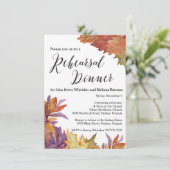 Herfst Waterverf verlaat repetitie diner Kaart (Staand voorkant)