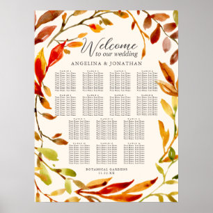 Herfst Waterverf Verlaat Trouwstoel Grafiek Poster