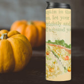 Herfst Waterverf vrouw en pompoenen Inspirerend Thermosbeker