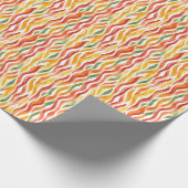 Herfst Waterverf Wavy Lines op wit Cadeaupapier (Hoek)