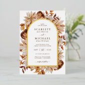 Herfst Waterverf Wedding Folie Uitnodiging (Staand Voorkant)