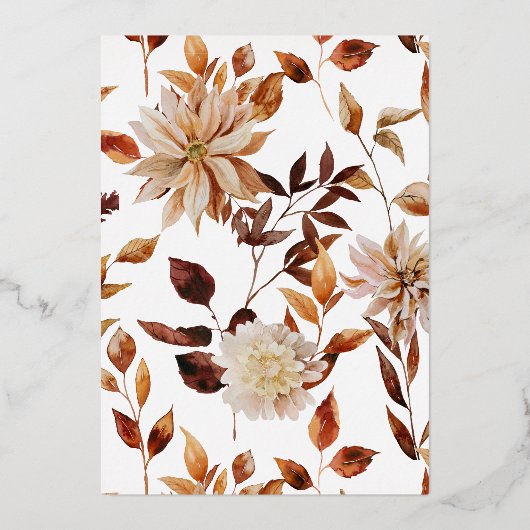 Herfst Waterverf Wedding Folie Uitnodiging (Achterkant)