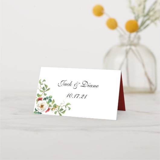 Herfst Waterverf Wedding Plaatskaartje (Achterkant)
