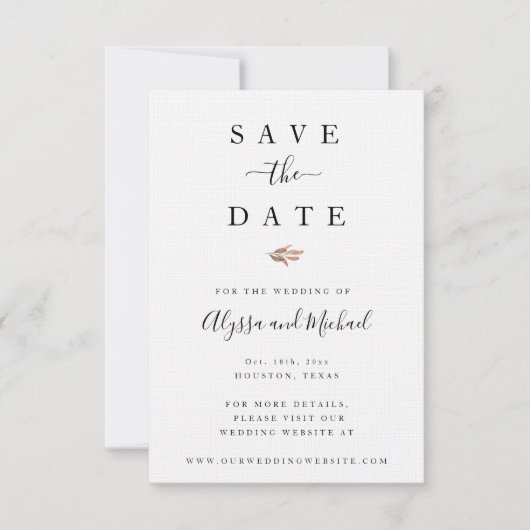 Herfst Waterverf Wedding Save the Date Invitations (Voorkant)